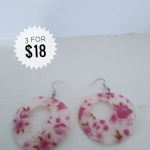 3/$18 Flowers hoop earrings